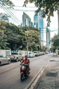 Bangkok-scooter-police-parking